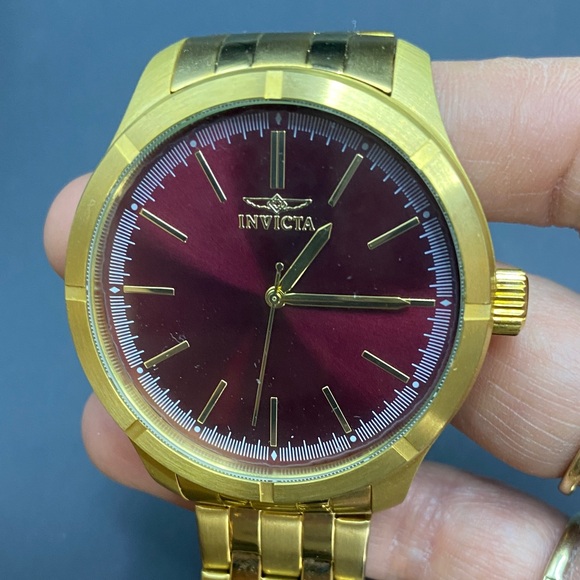 Invicta Other - Invicta Gold Watch with Burgundy Dial
